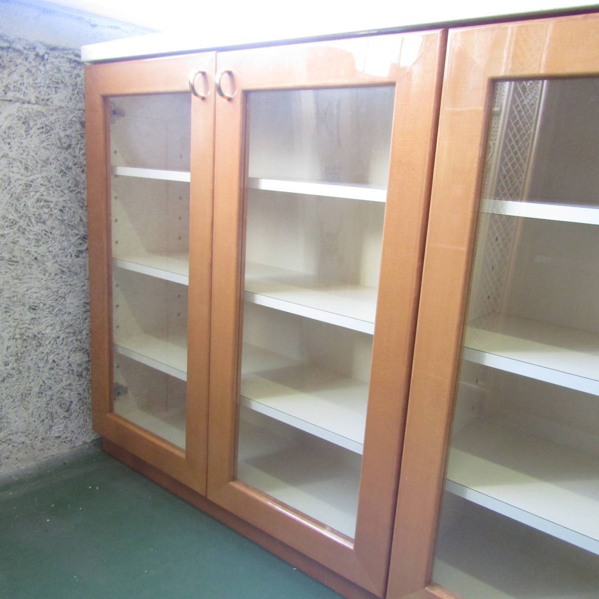 N2410 キッチンカウンター 両側 収納棚 天板 大理石 レンジ台 家具  