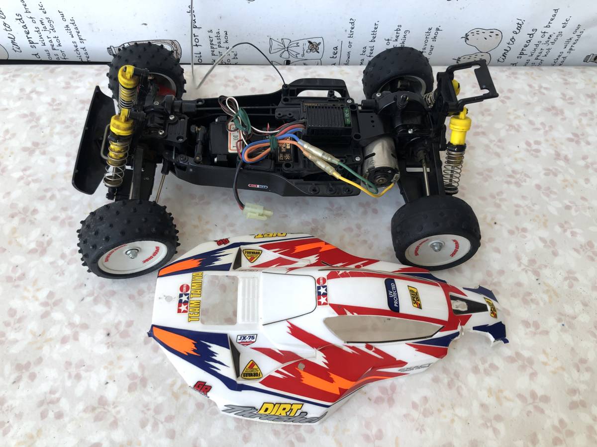 Y1757☆TAMIYA DIRT Thrasher/タミヤ/ダートスラッシャー/電動RCラジコン/(Futaba/MC 210CB)(FP-R112JB)【未確認】