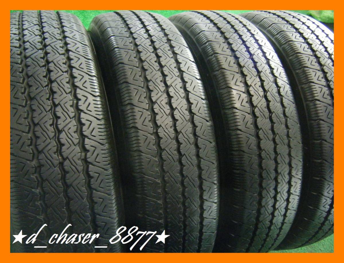 ◆BS V-STEEL RIB 265◆8-9分山 タイヤ 205/70R17.5 115/113 L LT【4本】深溝★'19製★ゴムok★良品★ブリヂストン★205-70-17.5★画像多数