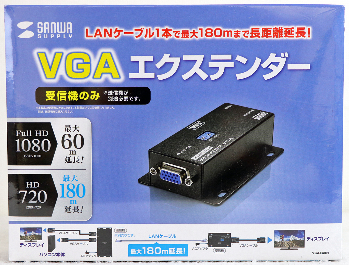 訳あり新品 ディスプレイエクステンダー 受信機 サンワサプライ製送信 