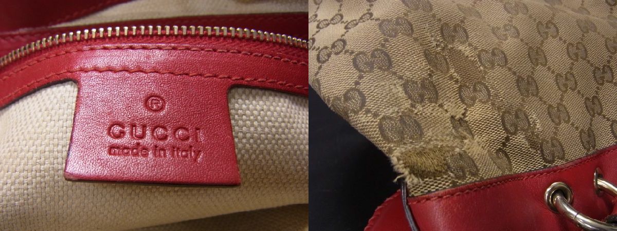 1円 GUCCI グッチ 309122 520981 GG柄 キャンバス×レザー 2WAY トート  