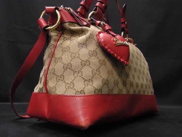 1円 GUCCI グッチ 309122 520981 GG柄 キャンバス×レザー 2WAY トート  