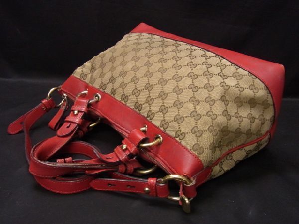 1円 GUCCI グッチ 309122 520981 GG柄 キャンバス×レザー 2WAY トート  