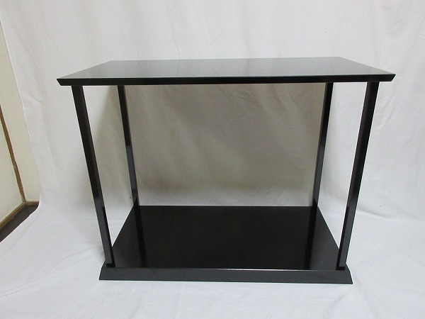 真台子 茶道具 美品 黒真塗 煎茶道具 L01910 組み立式 利休好み