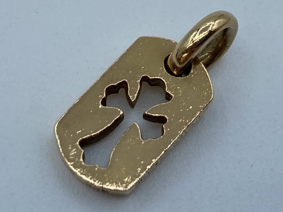クロムハーツ 本物 22K ドックタグ タイニー カットアウトクロス _2