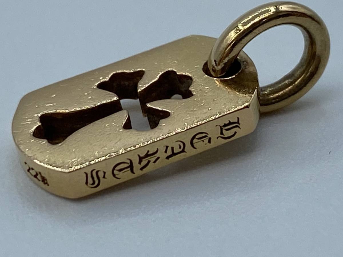 クロムハーツ 本物 22K ドックタグ タイニー カットアウトクロス _3