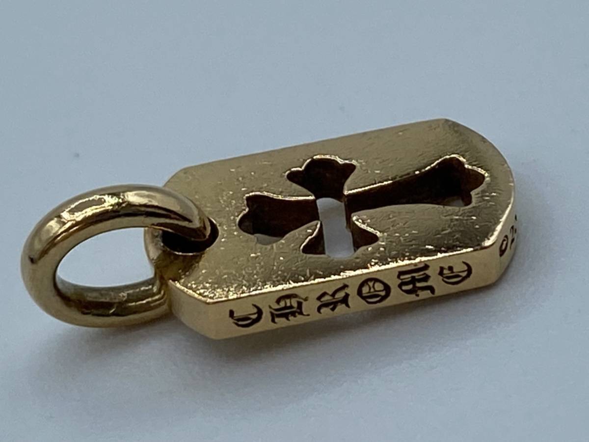 クロムハーツ 本物 22K ドックタグ タイニー カットアウトクロス _4