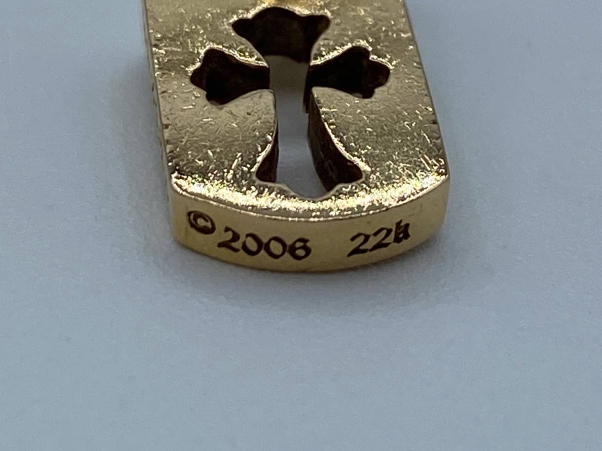 クロムハーツ 本物 22K ドックタグ タイニー カットアウトクロス _5