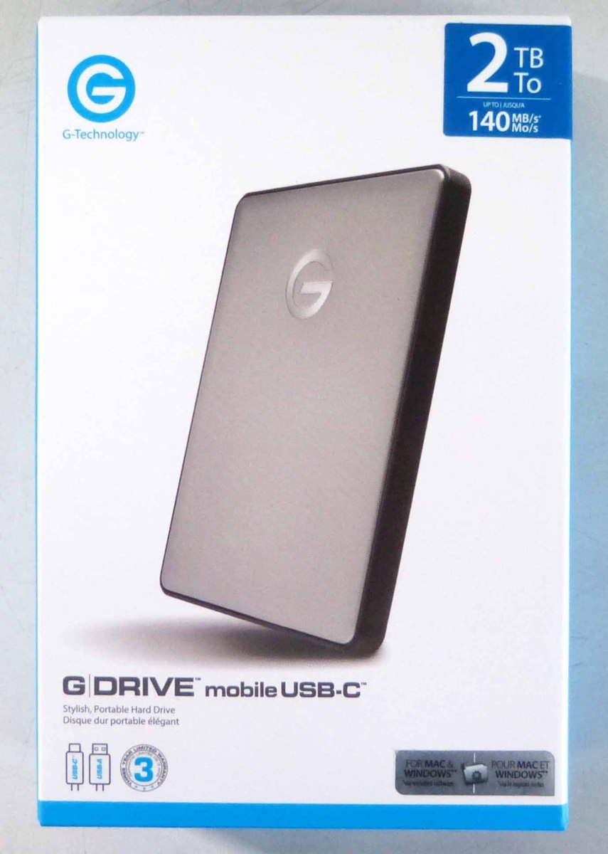 2TB G-Technology G-DRIVE mobile com: External USB-C Hard