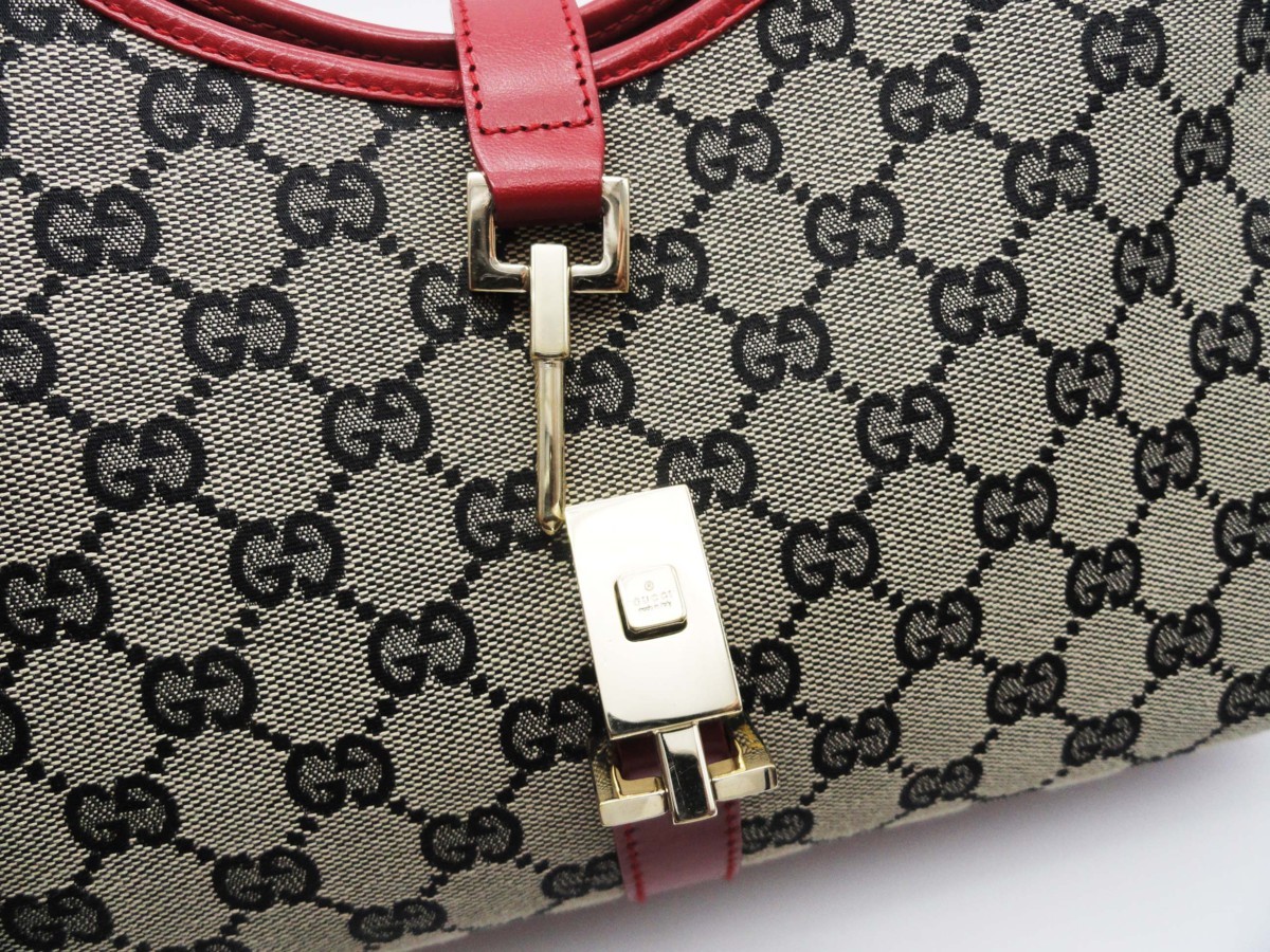 □【GUCCI】グッチ GGキャンバス ジャッキーライン ショルダーバッグ 