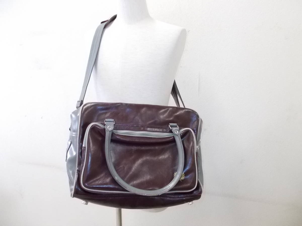 a208◇FRED PERRY ショルダーバッグ◇フレッドペリー ボストンバッグ 