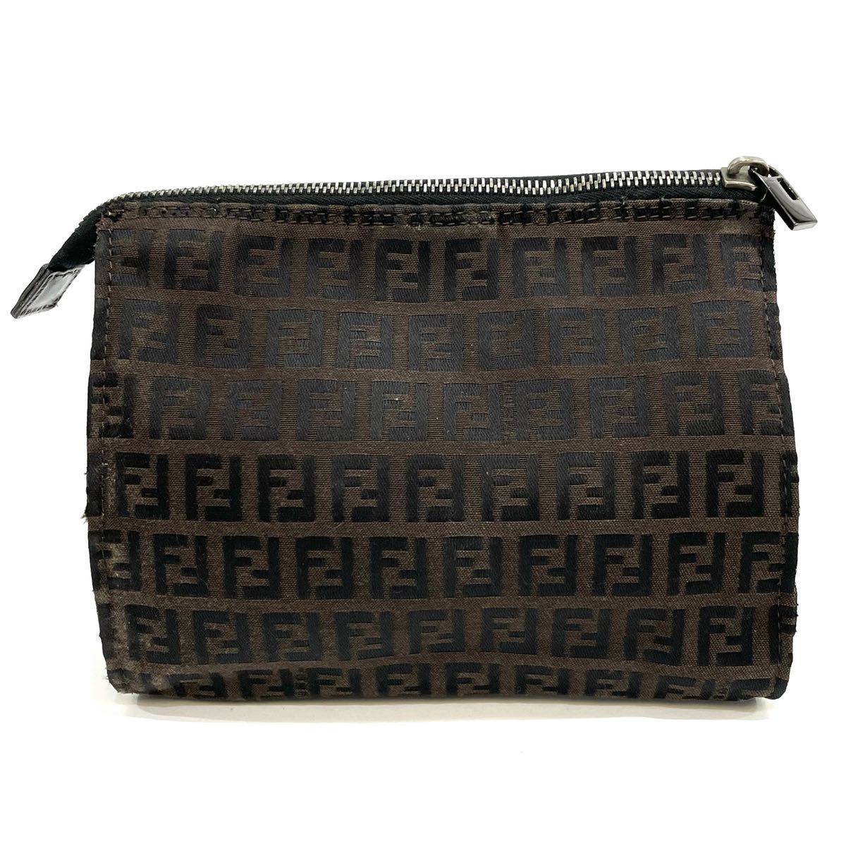 ズッキーノ ポーチ ズッカ柄 FENDI FF金具 ミニバッグ フェンディ 