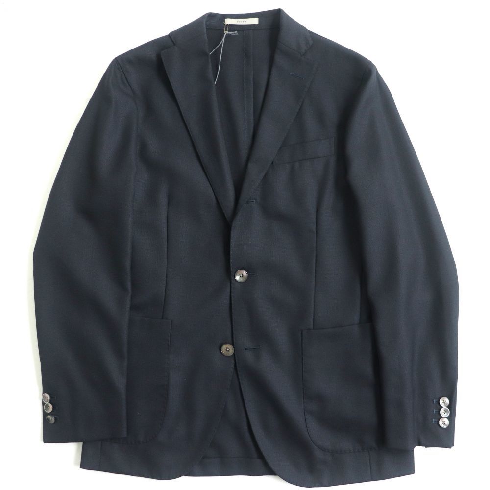 未使用品△正規品 BOGLIOLI ボリオリ DOVER(ドーヴァー ) アンコンジャケット ホップサック 段返り 本切羽 シングルブレスト ネイビー 44