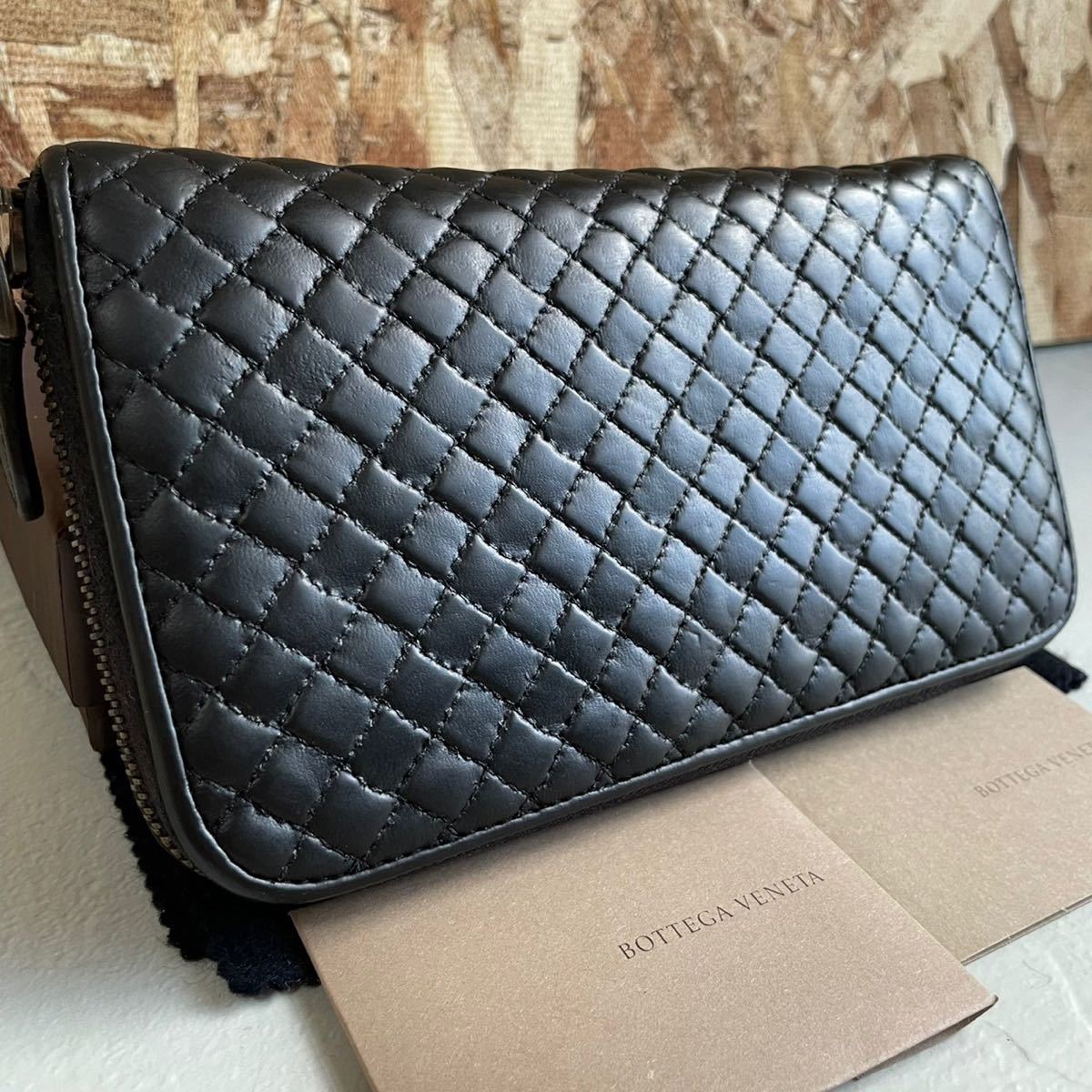 美品】BOTTEGA VENETA ボッテガ 長財布 黒 ブラック（BOTTEGA VENETA  