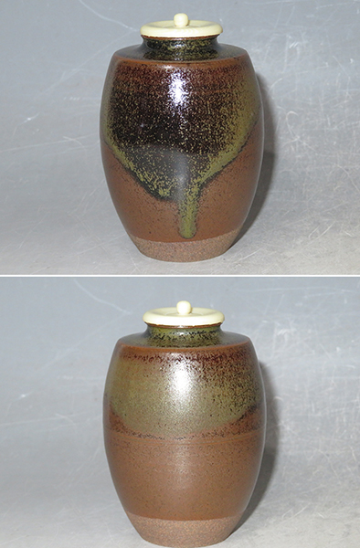 ◇【和美】茶道具 濃茶用 茶入 【 丹波 立杭焼 肩衝茶入 】 尾中信