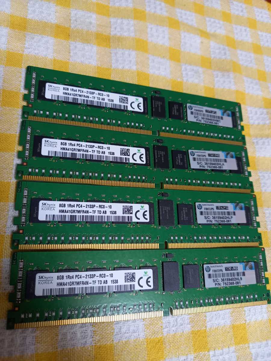 8GB×4枚】SK hynix サーバー用メモリ DDR4 8GB×4枚セット 計32GB 1Rx4
