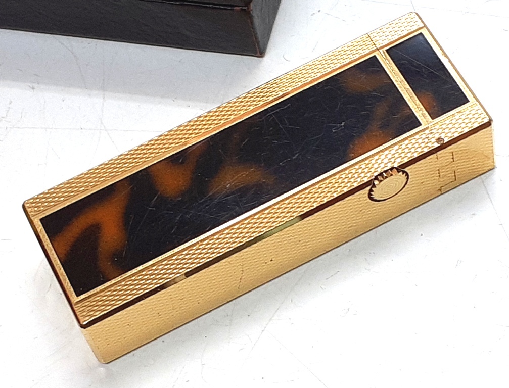 ☆dunhill ダンヒル ローラーガスライター 金色漆調デザイン【着火