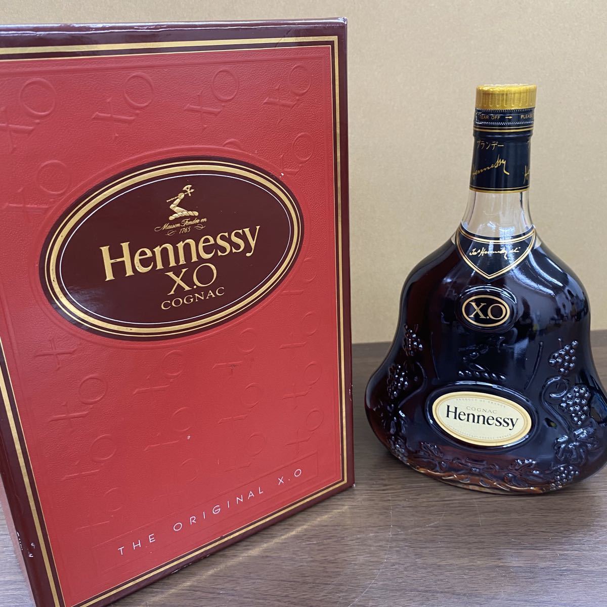 ☆未開栓 Hennessy ヘネシー ヘネシーXO 金キャップ クリアボトル 箱