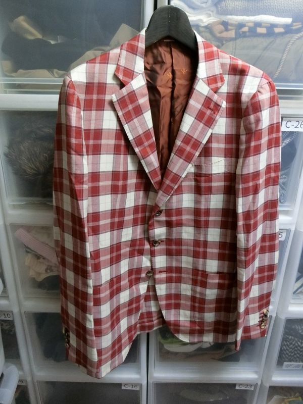 ISAIA ジャケット チェック イザイア | チェック柄 テーラード グレー
