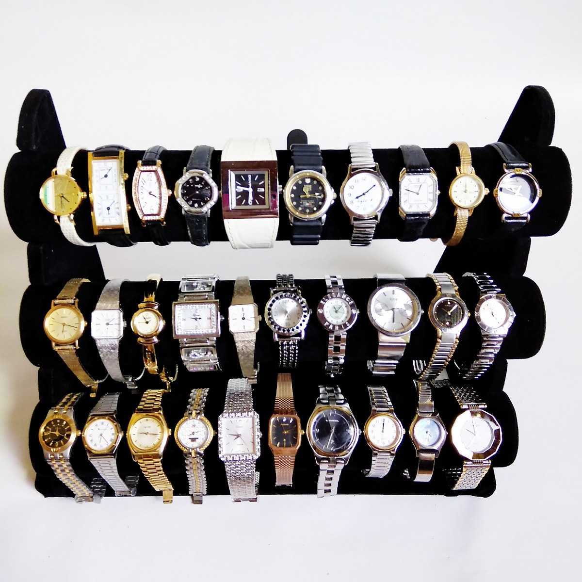 高級腕時計のみ EXCELINE SEIKO CITIZEN DKNY JUNCHANS LANCEL NICOLE agnes-b など 30本 まとめ 大量 セット ジャンク z01_1