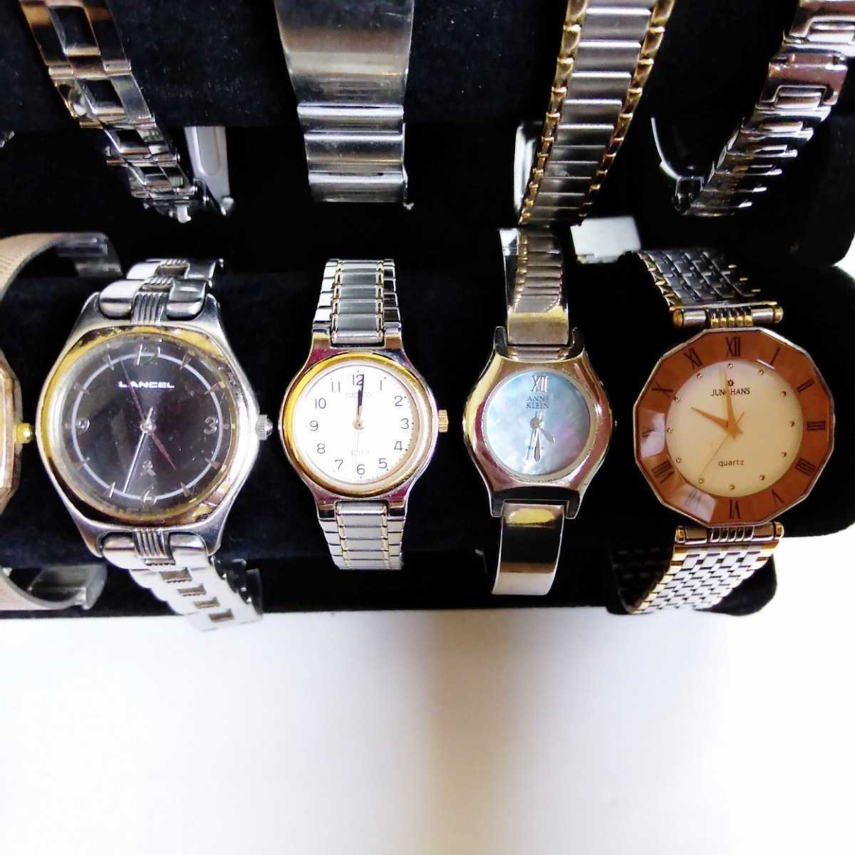 高級腕時計のみ EXCELINE SEIKO CITIZEN DKNY JUNCHANS LANCEL NICOLE agnes-b など 30本 まとめ 大量 セット ジャンク z01_10