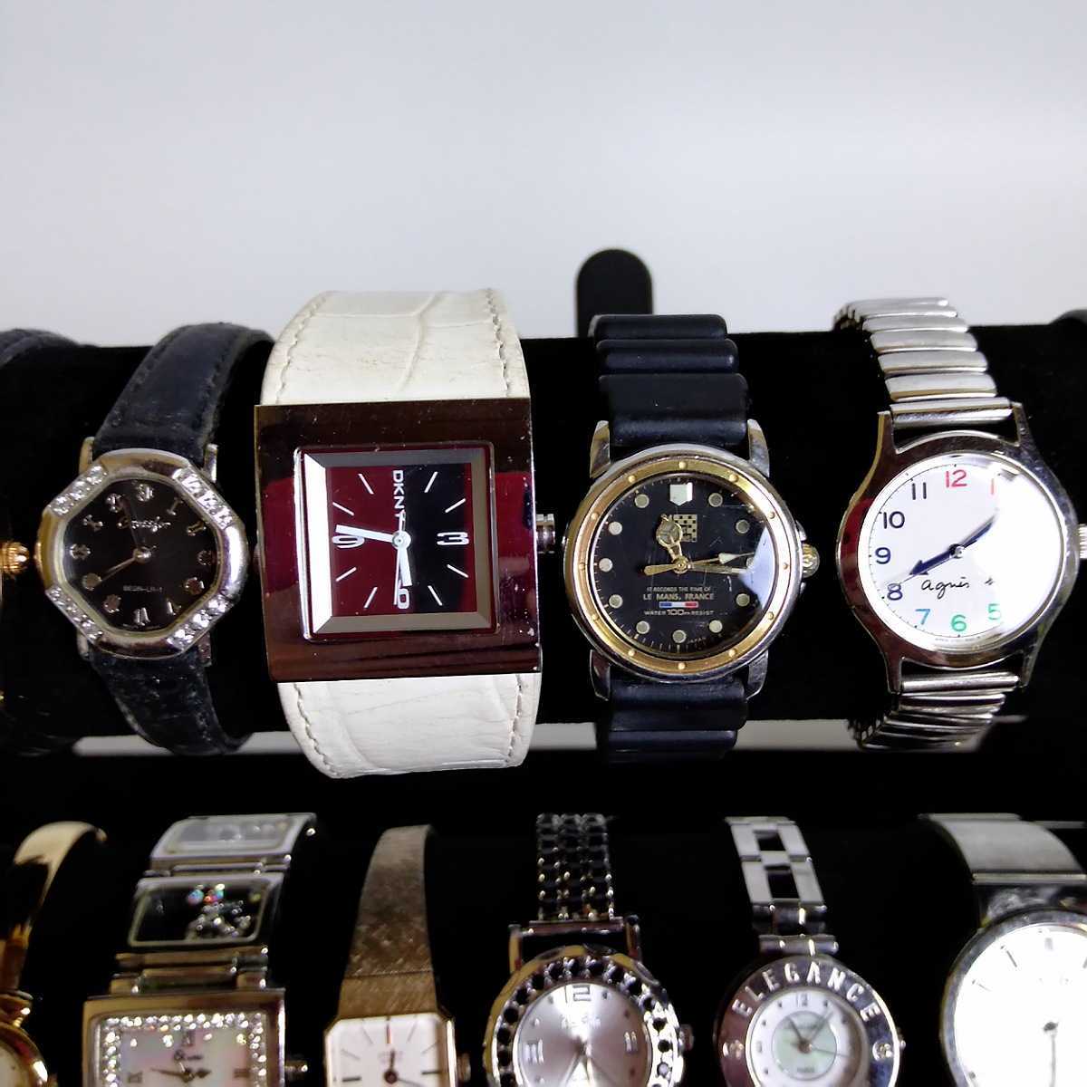 高級腕時計のみ EXCELINE SEIKO CITIZEN DKNY JUNCHANS LANCEL NICOLE agnes-b など 30本 まとめ 大量 セット ジャンク z01_3