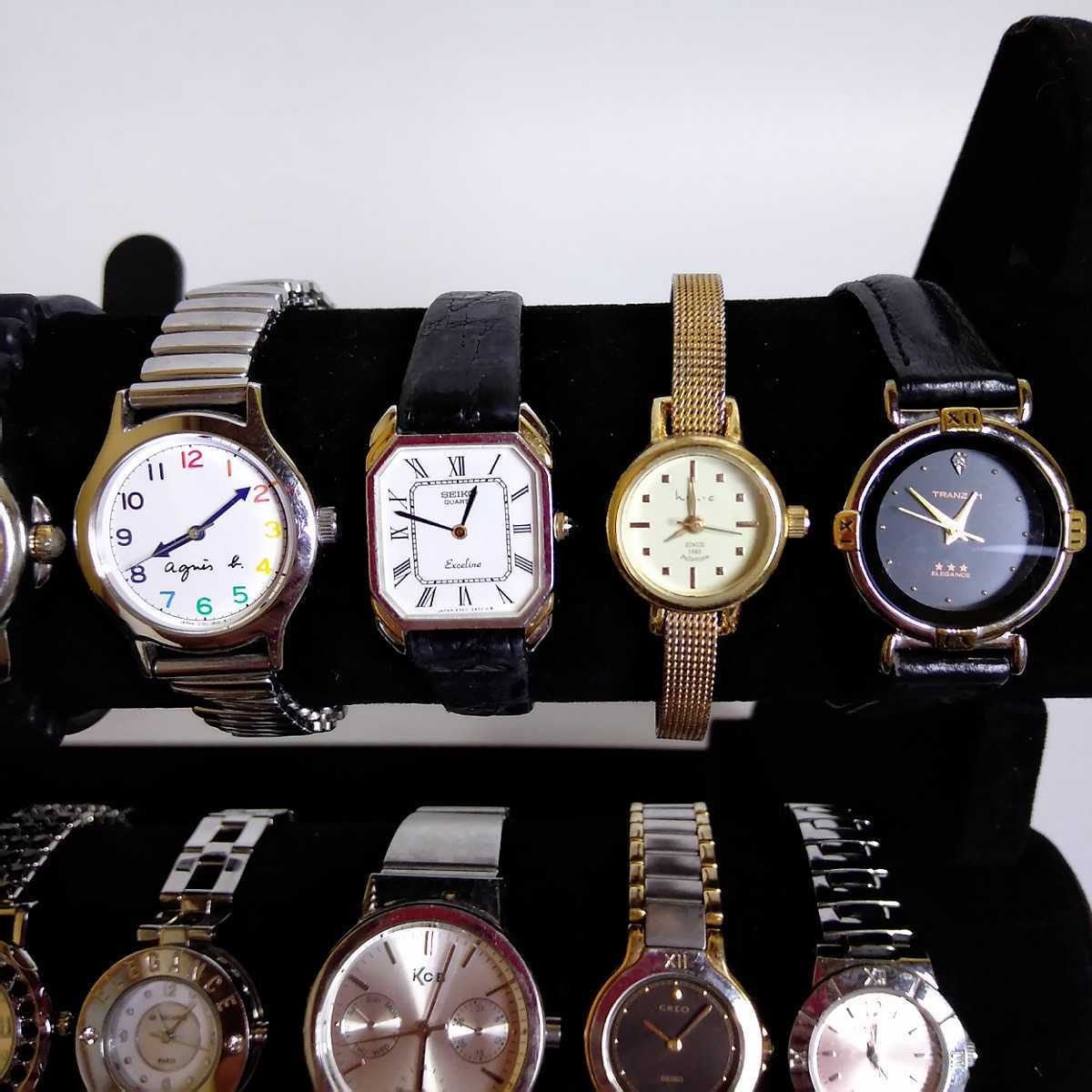 高級腕時計のみ EXCELINE SEIKO CITIZEN DKNY JUNCHANS LANCEL NICOLE agnes-b など 30本 まとめ 大量 セット ジャンク z01_4