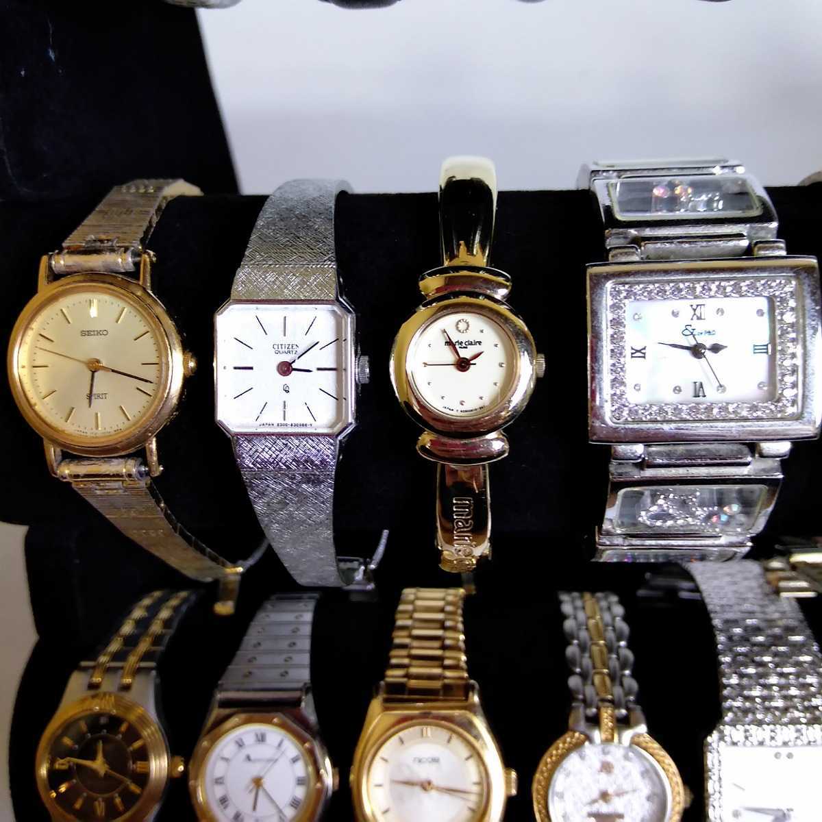 高級腕時計のみ EXCELINE SEIKO CITIZEN DKNY JUNCHANS LANCEL NICOLE agnes-b など 30本 まとめ 大量 セット ジャンク z01_5