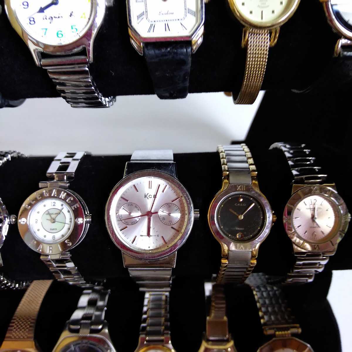 高級腕時計のみ EXCELINE SEIKO CITIZEN DKNY JUNCHANS LANCEL NICOLE agnes-b など 30本 まとめ 大量 セット ジャンク z01_7