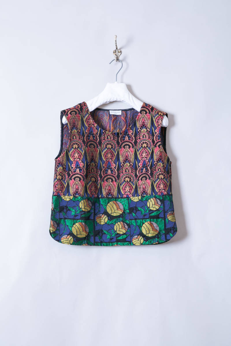 【美品】ドリスヴァンノッテン ジャガード ベスト 60☆7☆LT☆DRIES VAN NOTEN☆ドリス ヴァン ノッテン☆ジャガード織り