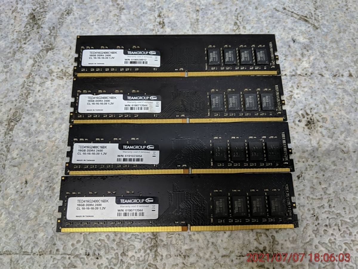 送料無料 16GB DDR4 TED416G2400C16BK Team Group DDR4 2400
