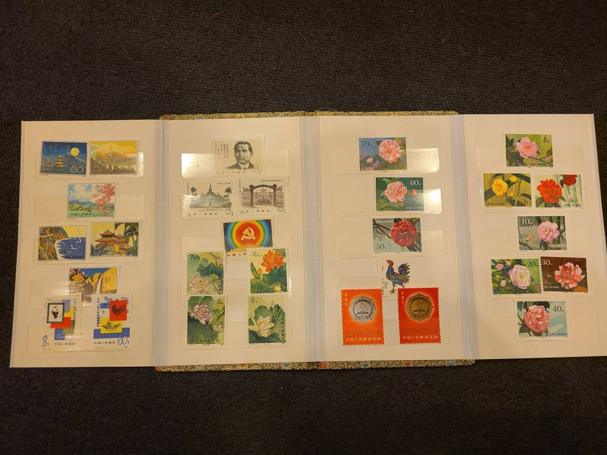 【美品】中国切手T54（蓮）未使用切手 4種 中国切手 T54蓮の花 T42台湾風光 T37雲南のツバキ T58 J64 J68 J63 J66