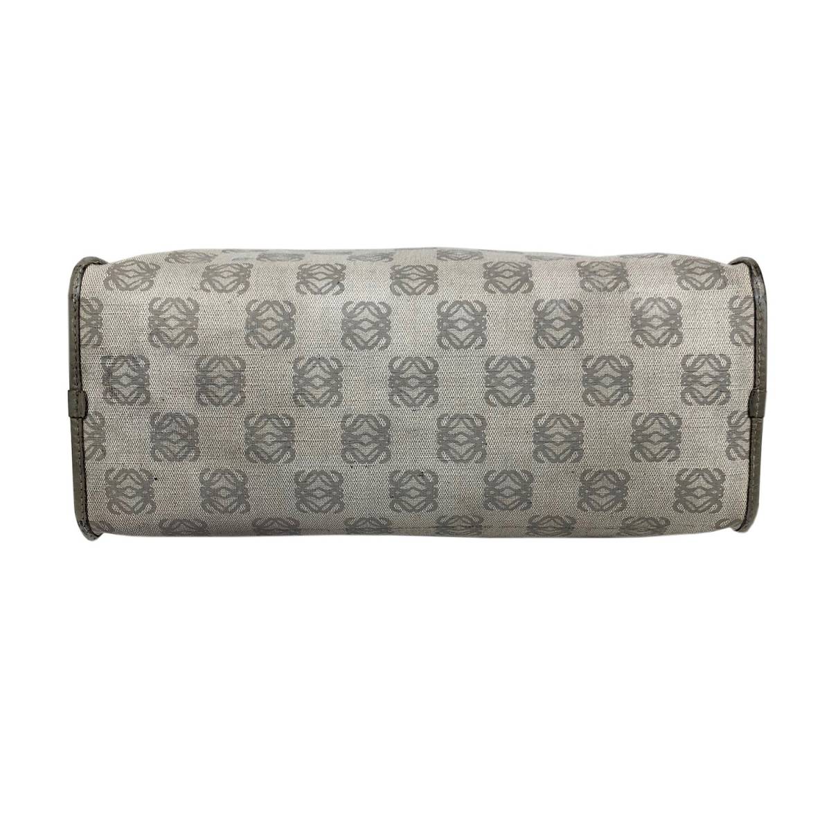 LOEWE ロエベ ハンド バッグ アナグラム 総柄 グレー PVC レザー 