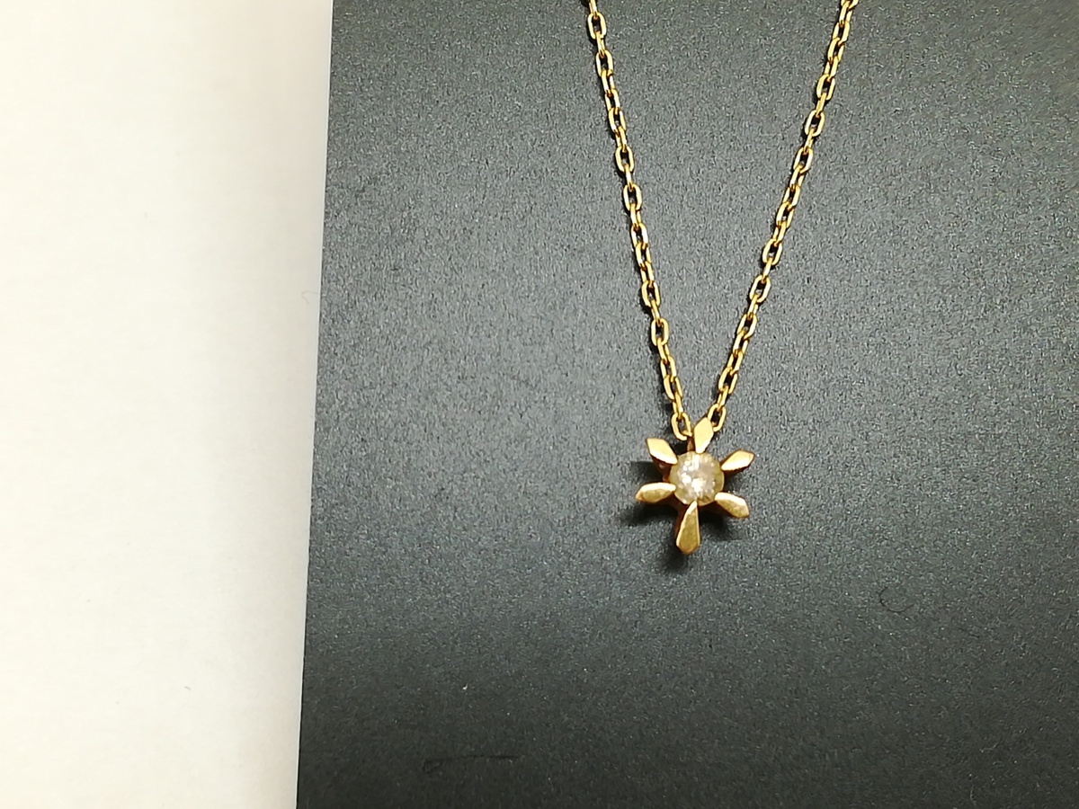ネックレス】agete アガット K10（刻印有）イエローゴールド ダイヤ様