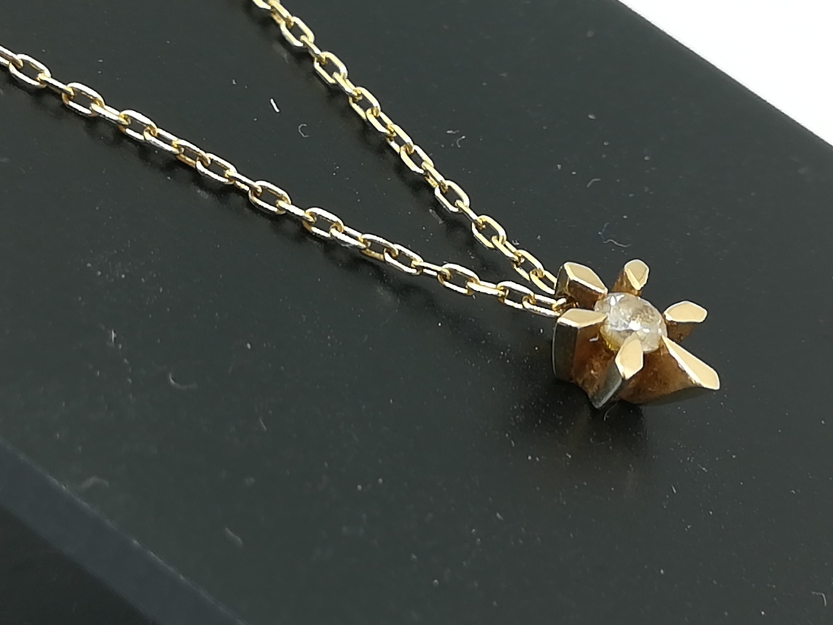 ネックレス】agete アガット K10（刻印有）イエローゴールド ダイヤ様