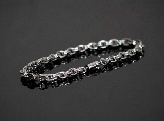 20cm シルバー925 ペーパーチェーン　ブレスレット silver925　シルバーアクセサリー　クロムハーツ好きに　男女兼用　送料無料
