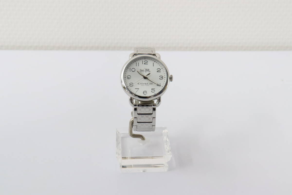 Delancey Watch Dial Rose Coach Strap Silver for Women Steel Gold 