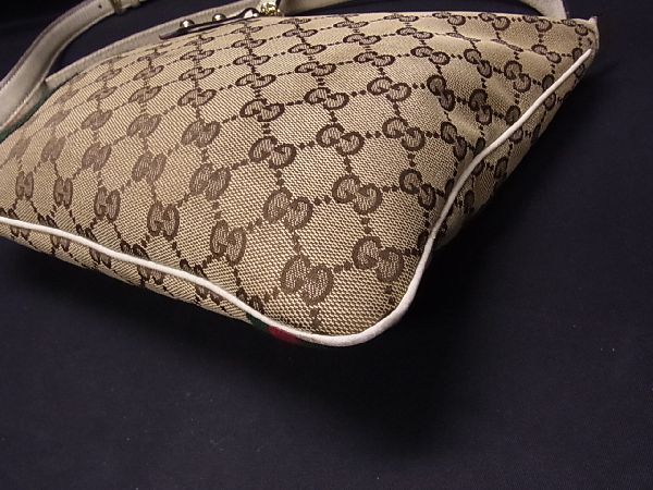 1円 GUCCI グッチ 144388 001013 シェリーライン GGキャンバス×レザー 