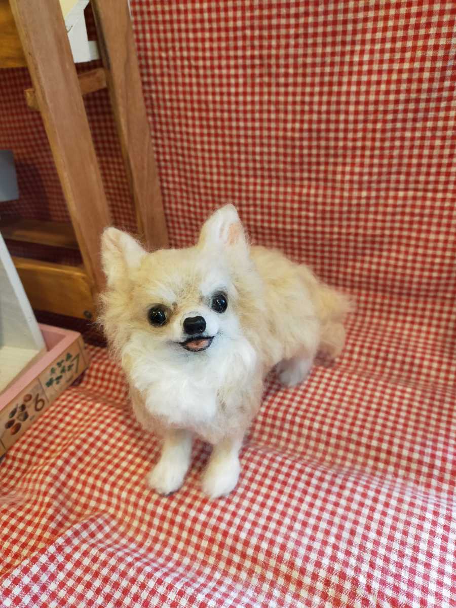 わんちゃん 羊毛フェルト 犬 リアル 羊毛フェルト製のリアルな犬 羊毛