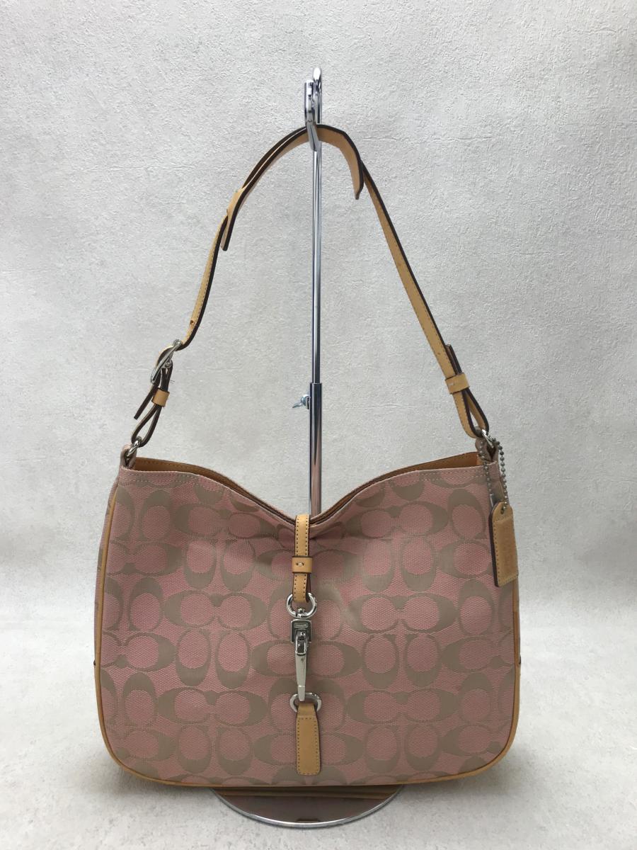 コーチ COACH シグネチャー キャンバス トートバッグ ピンク 肩掛け