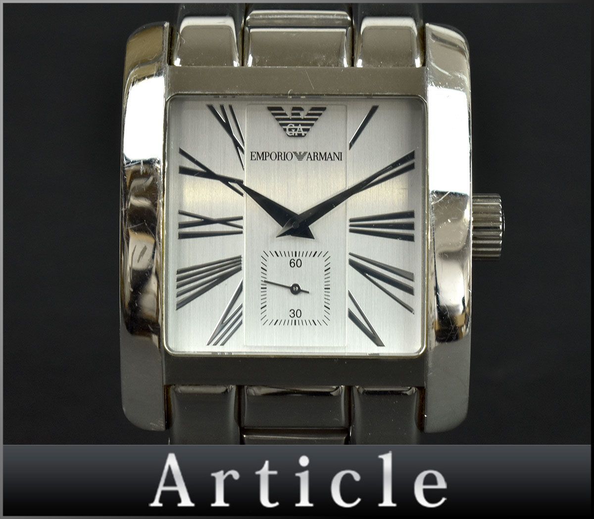 103342□ 電池交換済 Emporio Armani エンポリオアルマーニ メンズ 