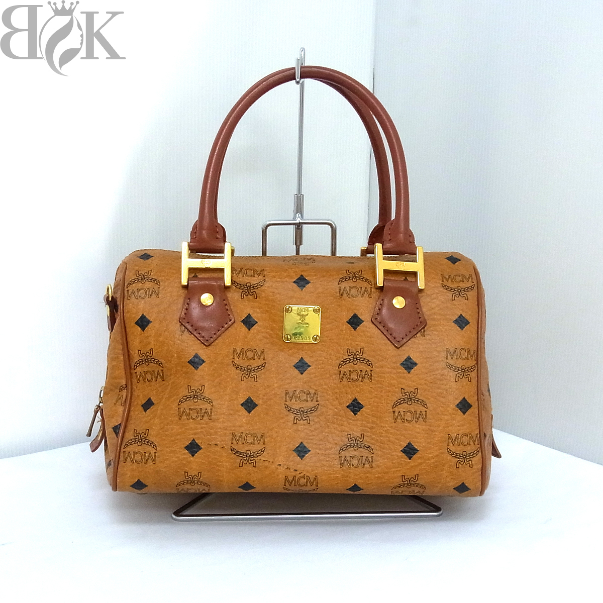 MCM エムシーエム ロゴグラム ミニボストン ハンドバッグ バッグMCM