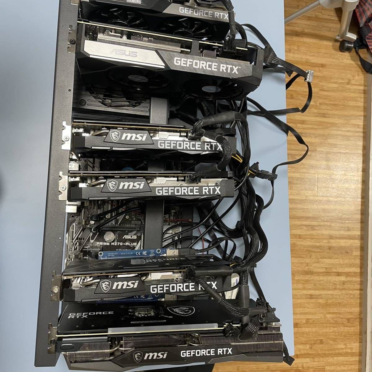 自作 マイニングリグ GPU4機搭載可能 自作 マイニングリグ RTX2060×3台 新品 自作