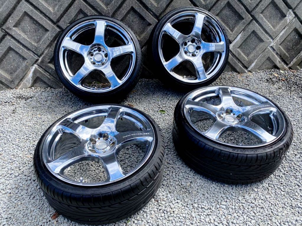 希少 廃盤 ジャンクションプロデュース スカラー モノブロック メッキ 225/35R20 255/30R20 4本 レクサス アルファード クラウン セルシオ