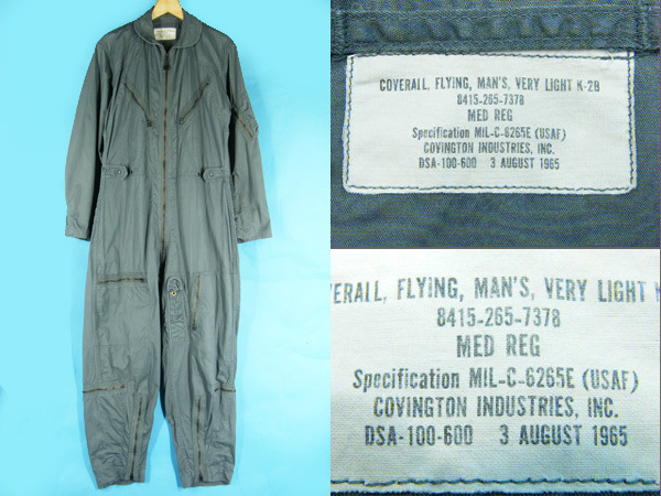 60's 米軍 AIR FORCE K-2B フライトスーツ COVINGTON製 Size M-R