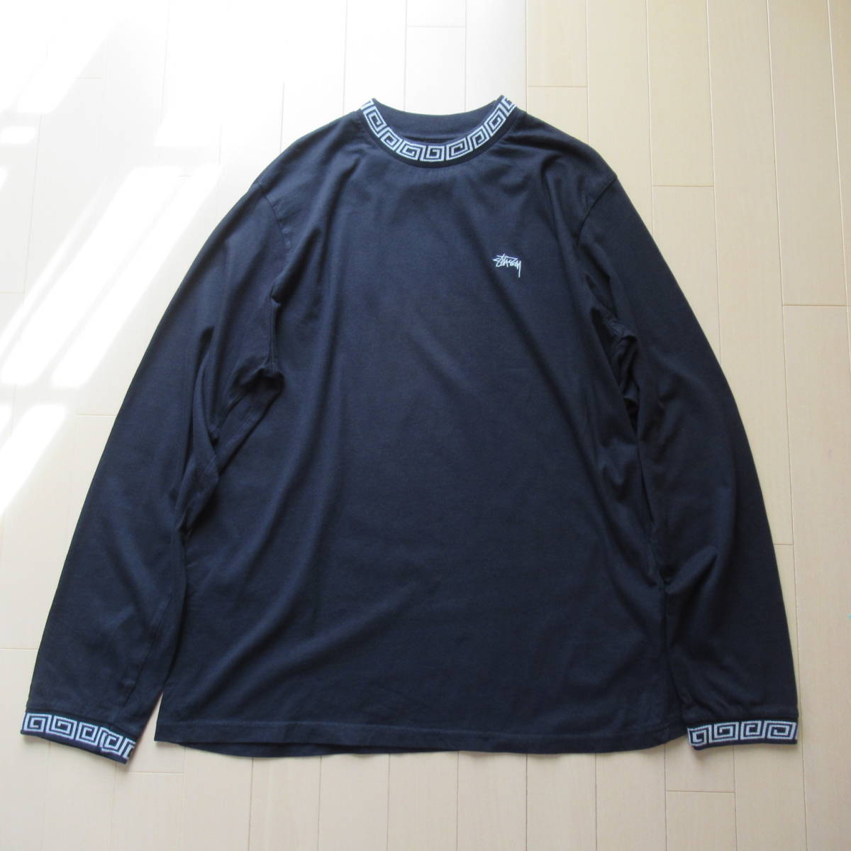 ★即決送込★XL STUSSY ロングスリーブ ステューシー 長袖 Tシャツ 黒 black long sleeve m l tee ジャカード ラーメンどんぶり T-shirt