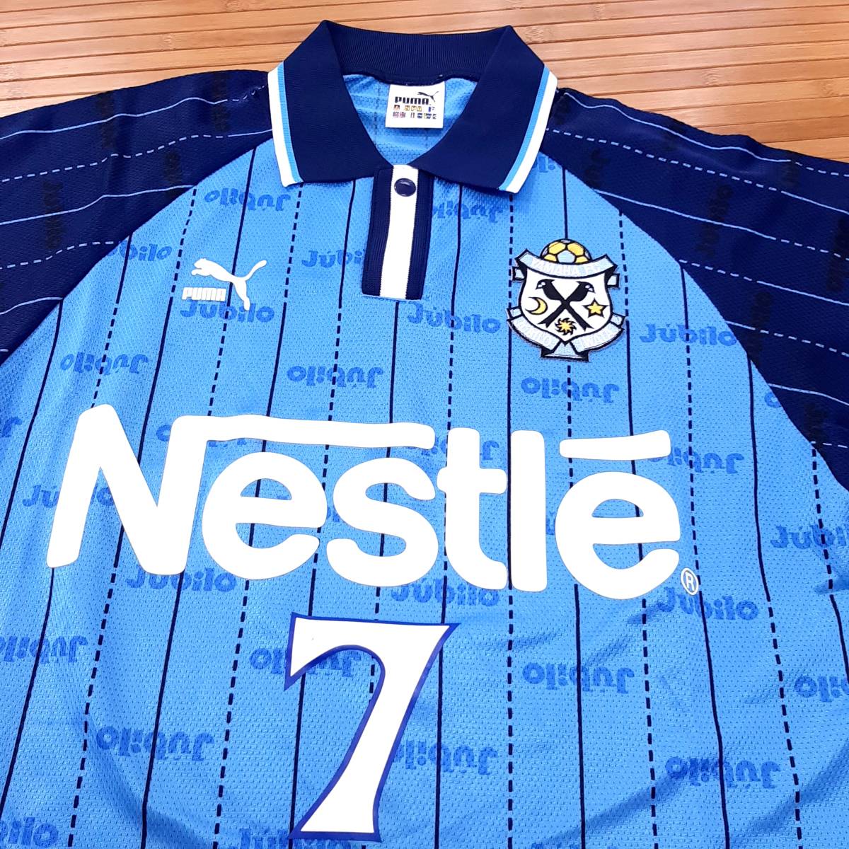 ジュビロ磐田 ビンテージシャツ Jリーグ y2k 00s 名波 日本製 p6☆サッカーJリーグ ジュビロ磐田 ホームユニフォーム☆背番号7番