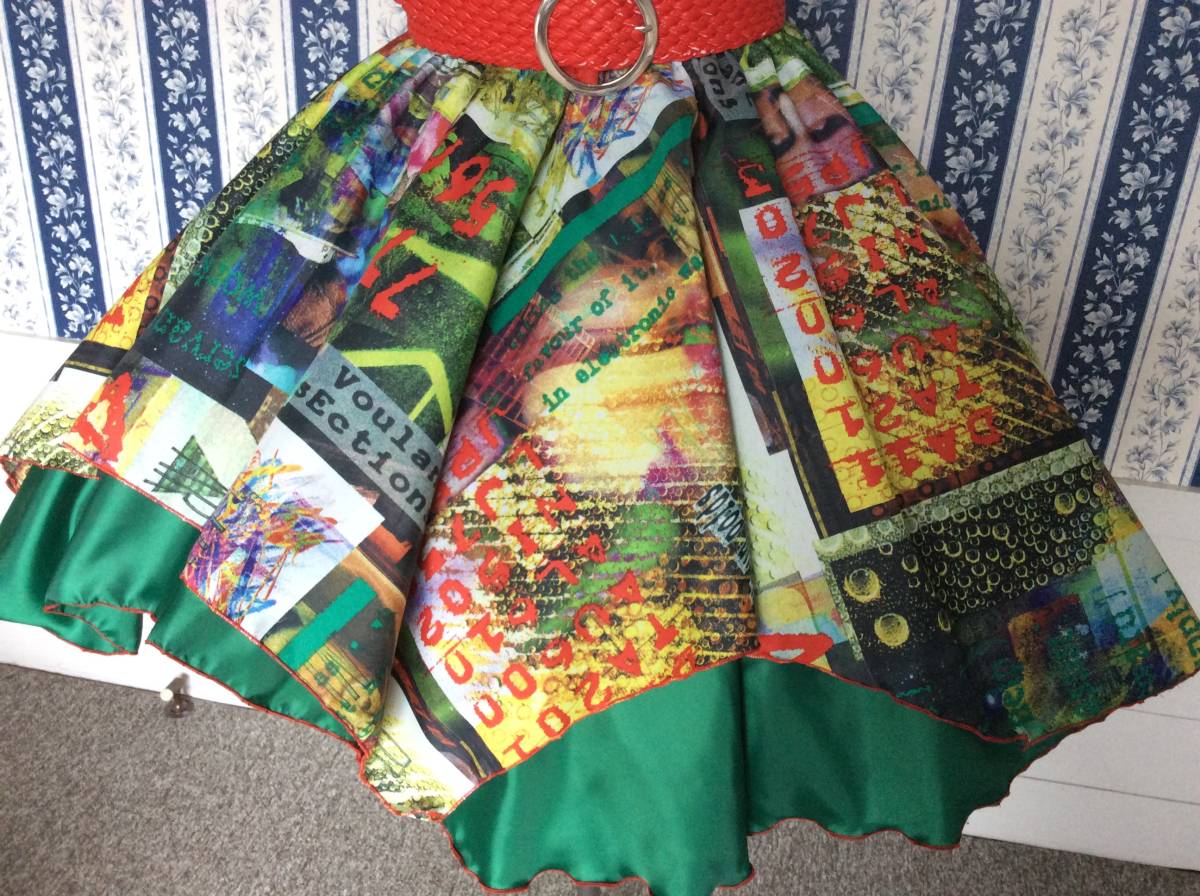 ☆サーキュラースカート50 s ロカビリー グリーン アシンメトリー