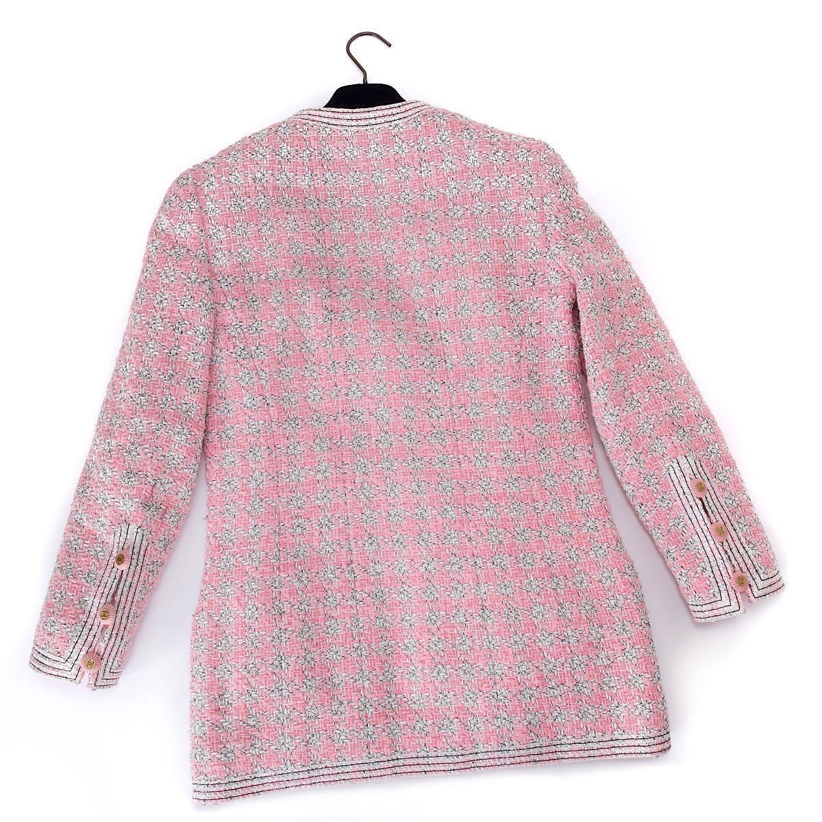 激レア vintage CHANEL 93P ミックスツイード ジャケット スーツ 38 