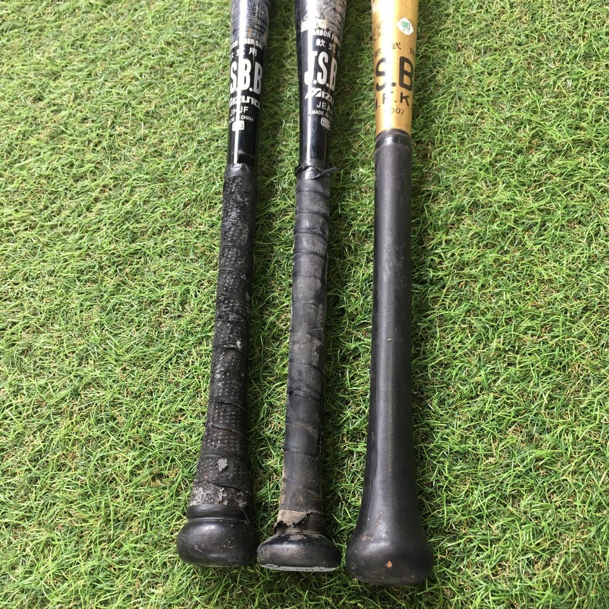 TM425 ZETT NIKE MIZUNO SSK 等 軟式用バット5点まとめ グリップ劣化 